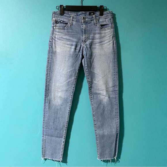 E AG Adriano Goldschmied 28 The Stevie Ankle Light Wash Slim Straight Jeans - Picture 1 of 5